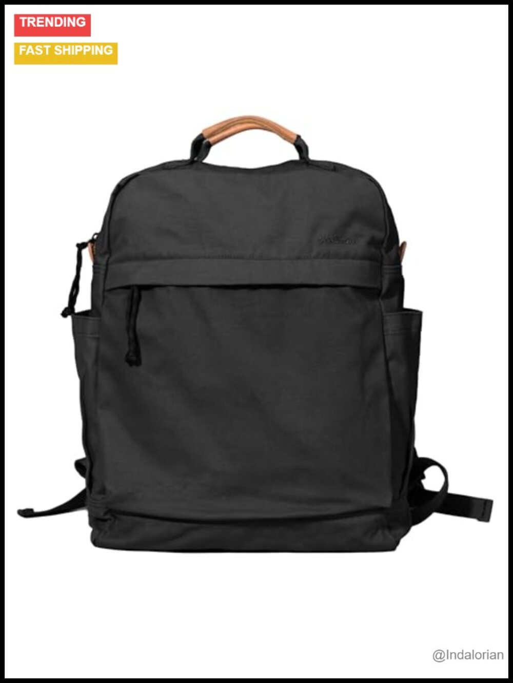 Vintage Canvas Backpack with Laptop Compartment & Water Bottle Pocket